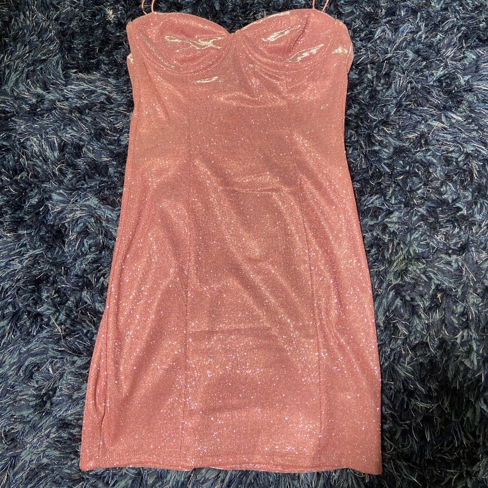 Metallic Pink sparkly dress never worn